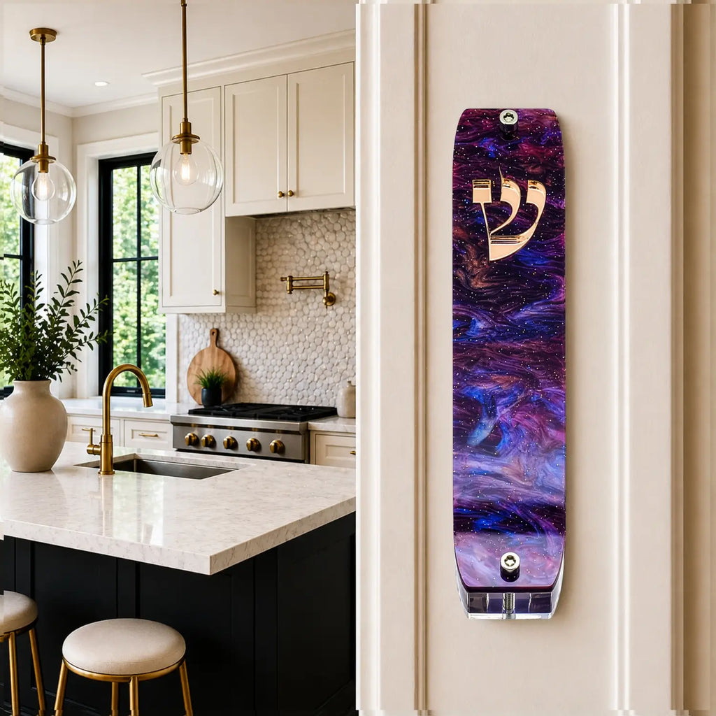 Genesis Classic Mezuzah for Door – Handmade Premium Clear Acrylic Case – Model LSN-10075