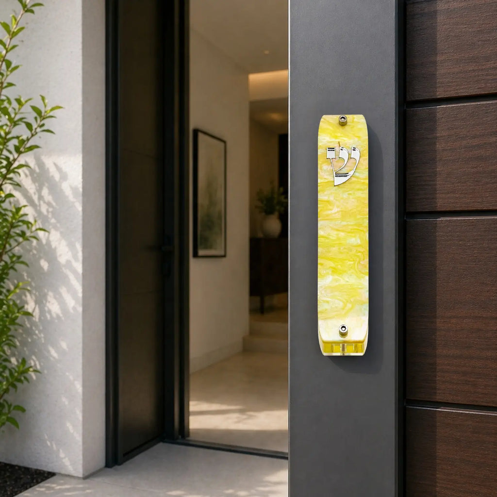 Genesis Classic Mezuzah for Door – Handmade Premium Clear Acrylic Case – Model LSN-10076