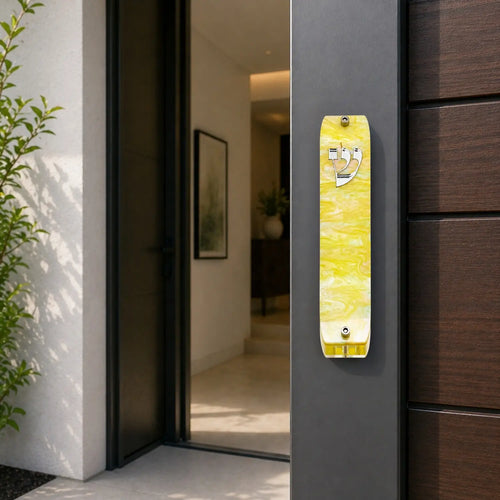 Genesis Classic Mezuzah for Door – Handmade Premium Clear Acrylic Case – Model LSN-10076