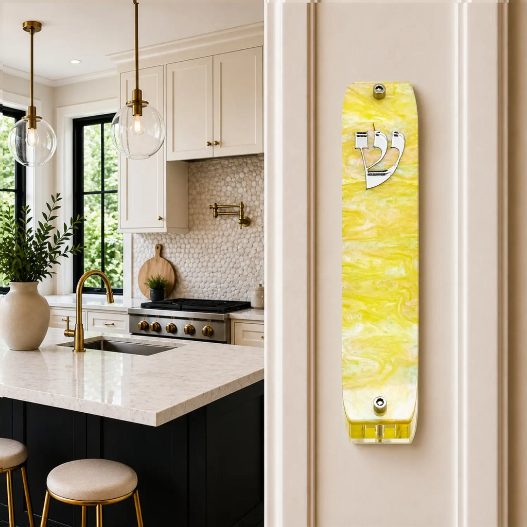 Genesis Classic Mezuzah for Door – Handmade Premium Clear Acrylic Case – Model LSN-10076