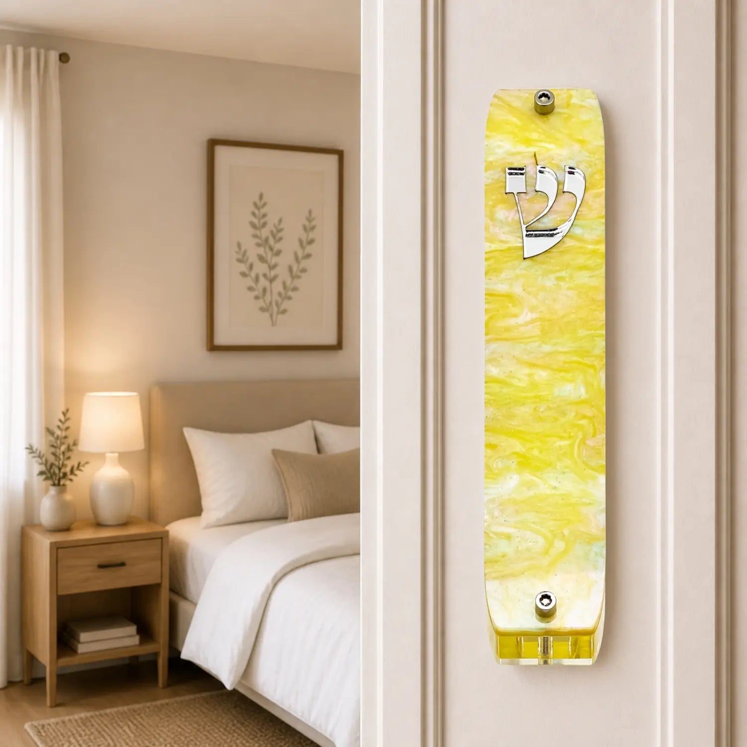 Genesis Classic Mezuzah for Door – Handmade Premium Clear Acrylic Case – Model LSN-10076
