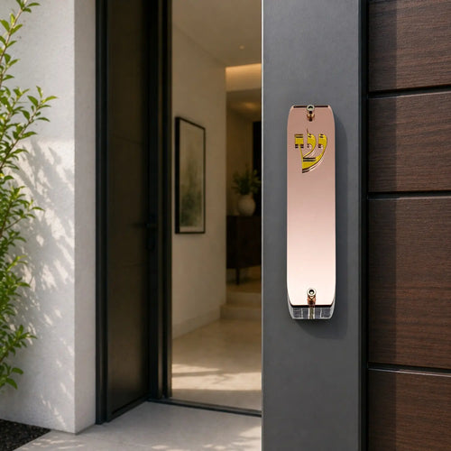 Genesis Classic Mezuzah for Door – Handmade Premium Clear Acrylic Case – Model LSN-10077