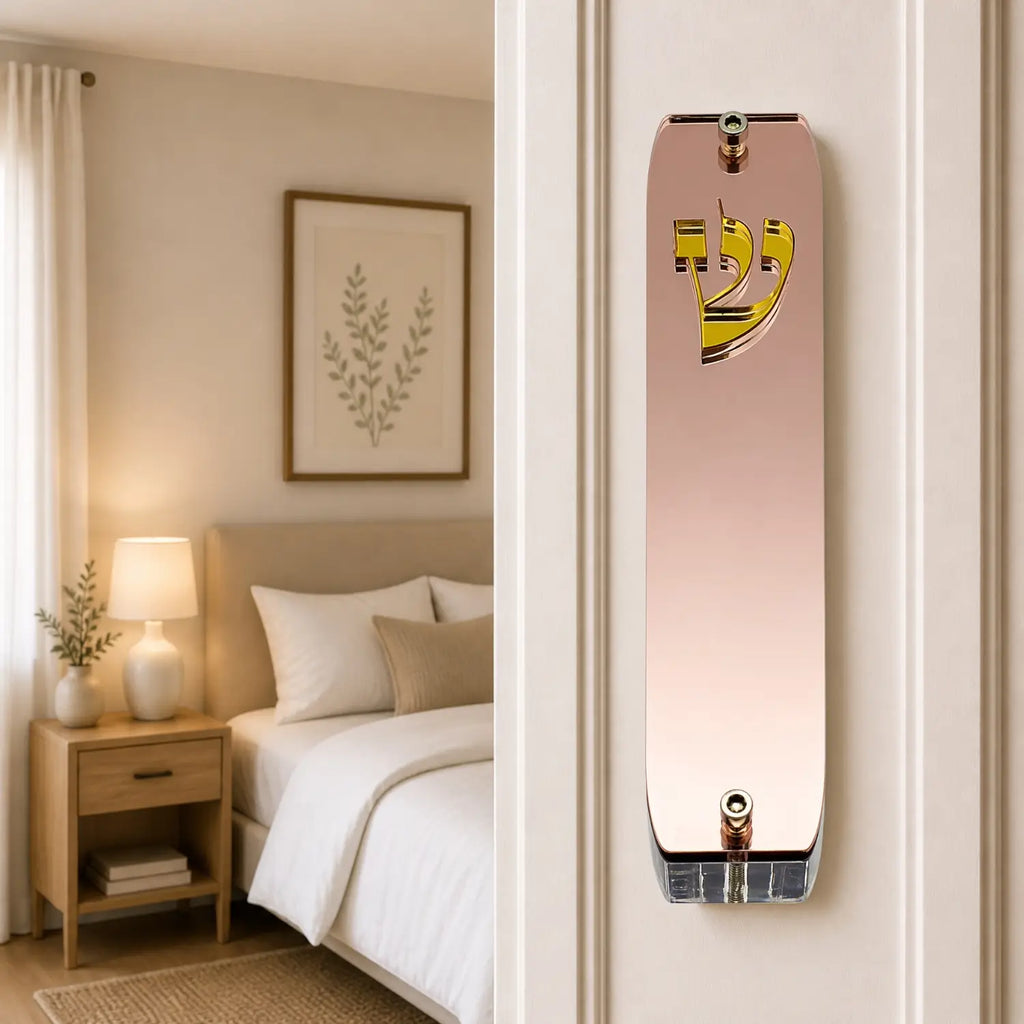 Genesis Classic Mezuzah for Door – Handmade Premium Clear Acrylic Case – Model LSN-10077