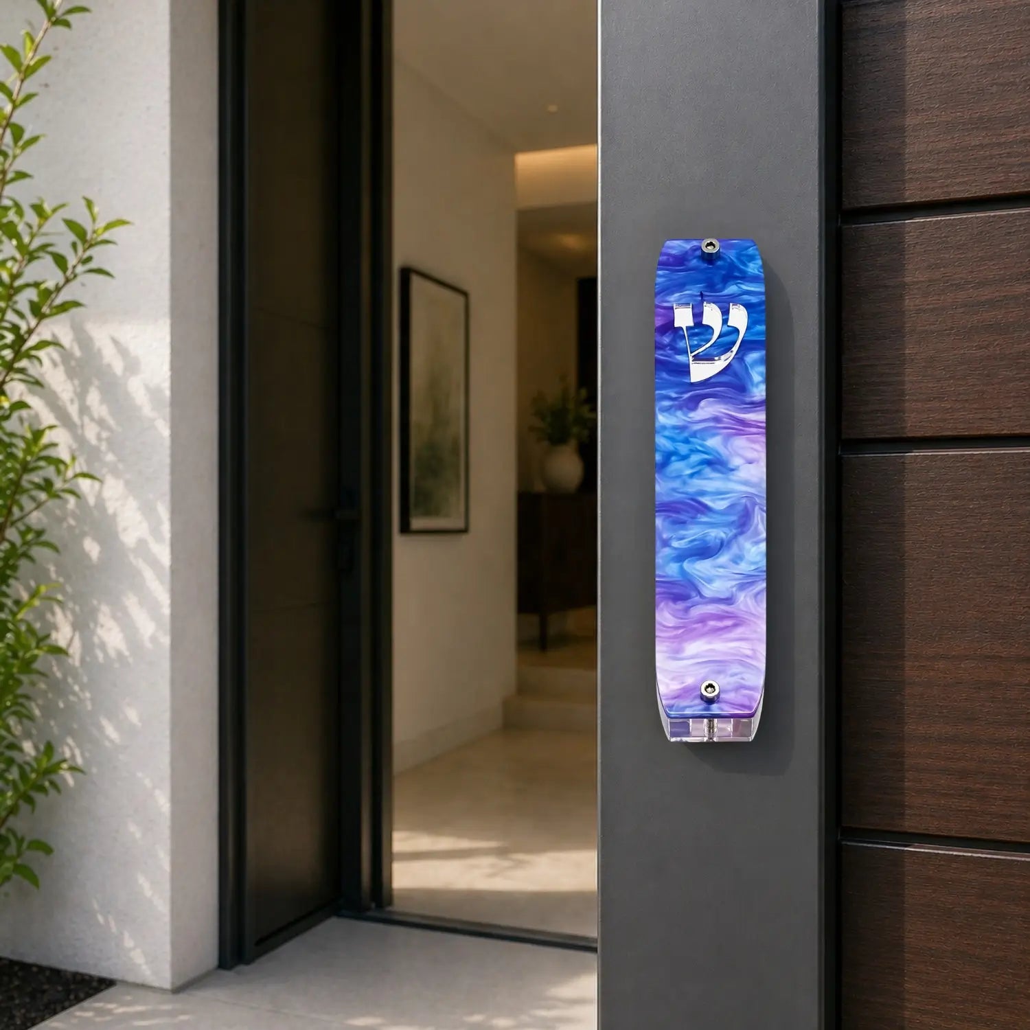 Genesis Classic Mezuzah for Door – Handmade Premium Clear Acrylic Case – Model LSN-10078