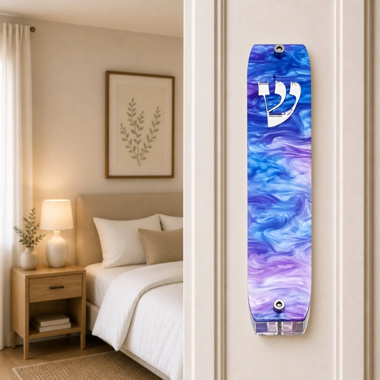 Genesis Classic Mezuzah for Door – Handmade Premium Clear Acrylic Case – Model LSN-10078
