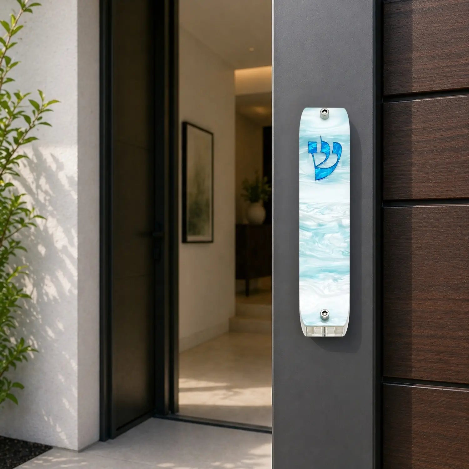 Genesis Classic Mezuzah for Door – Handmade Premium Clear Acrylic Case – Model LSN-10079