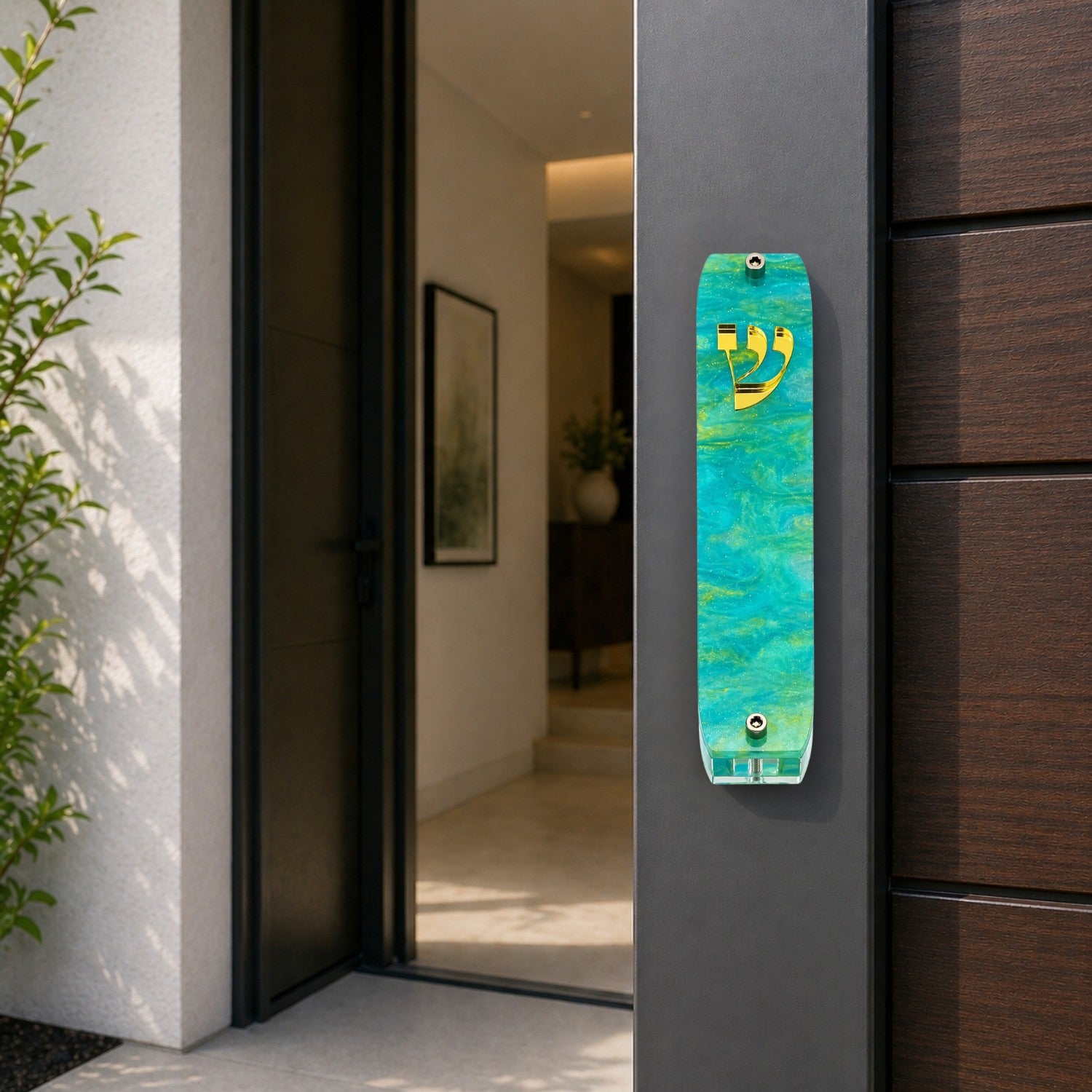 Genesis Classic Mezuzah for Door – Handmade Premium Clear Acrylic Case – Model LSN-10080
