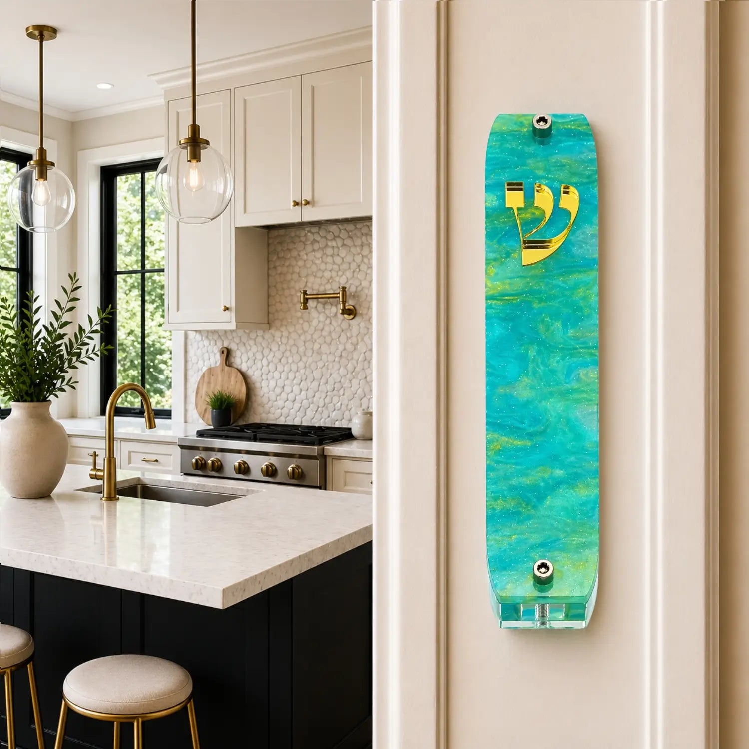 Genesis Classic Mezuzah for Door – Handmade Premium Clear Acrylic Case – Model LSN-10080