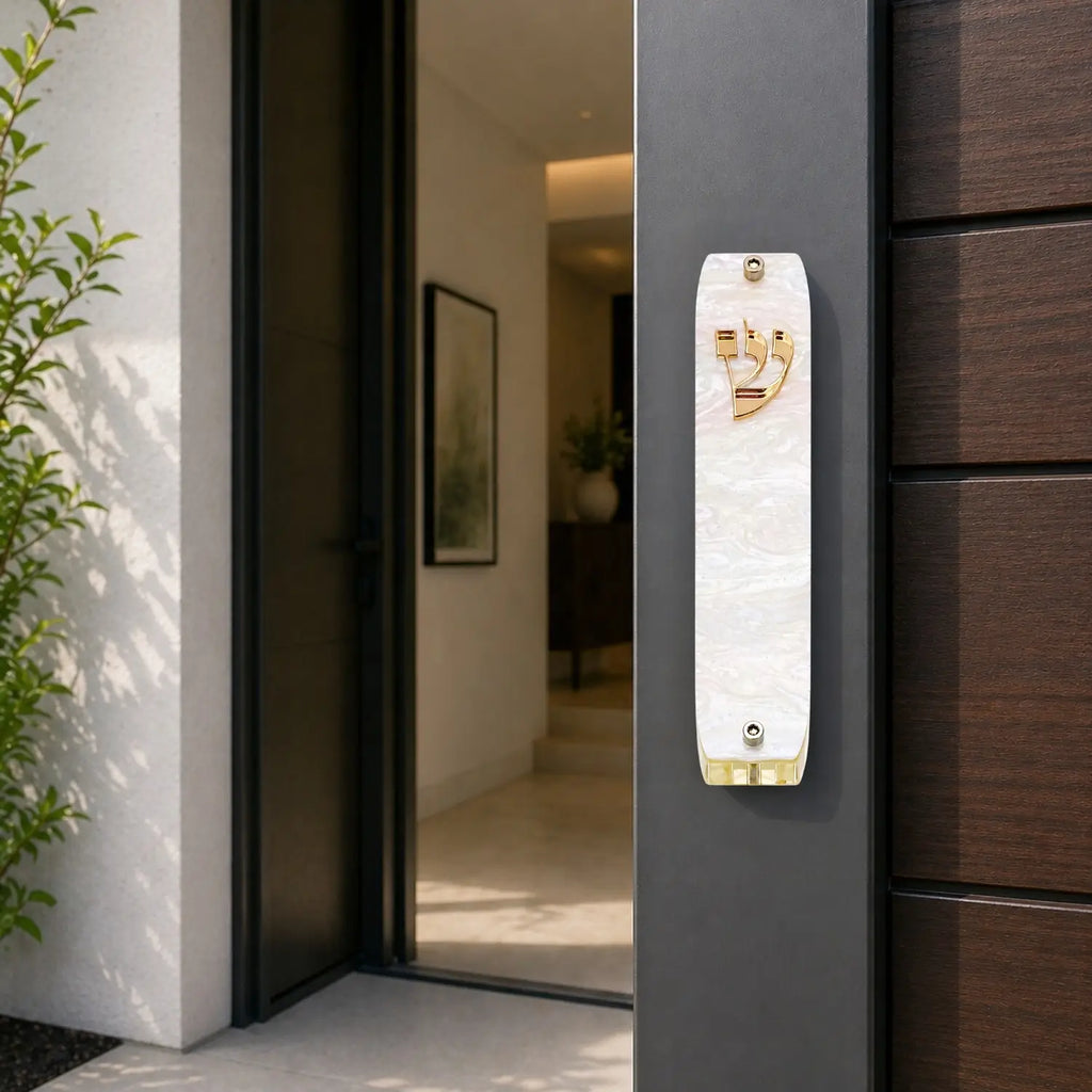Genesis Classic Mezuzah for Door – Handmade Premium Clear Acrylic Case – Model LSN-10081