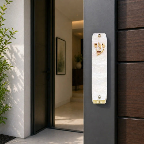 Genesis Classic Mezuzah for Door – Handmade Premium Clear Acrylic Case – Model LSN-10081