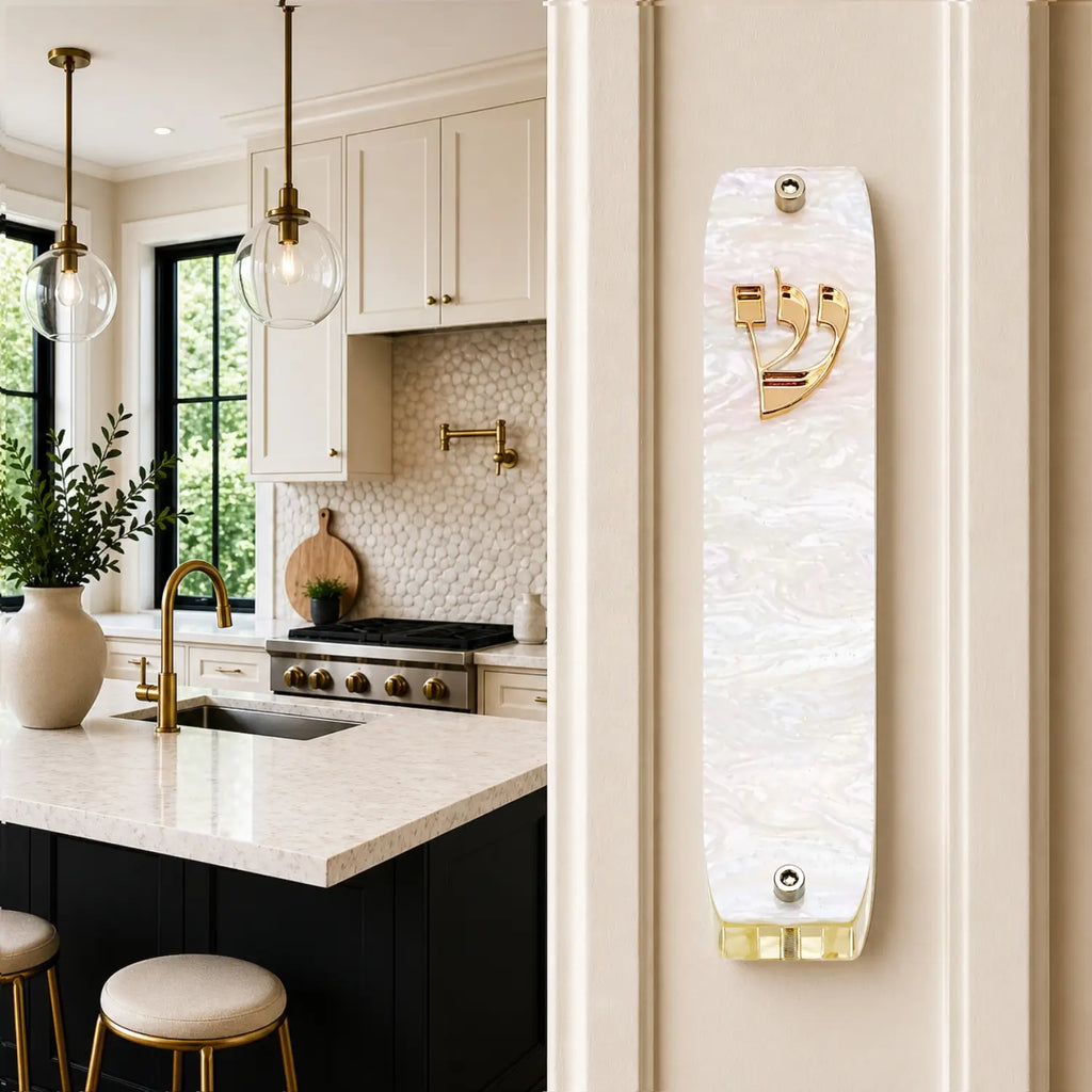 Genesis Classic Mezuzah for Door – Handmade Premium Clear Acrylic Case – Model LSN-10081