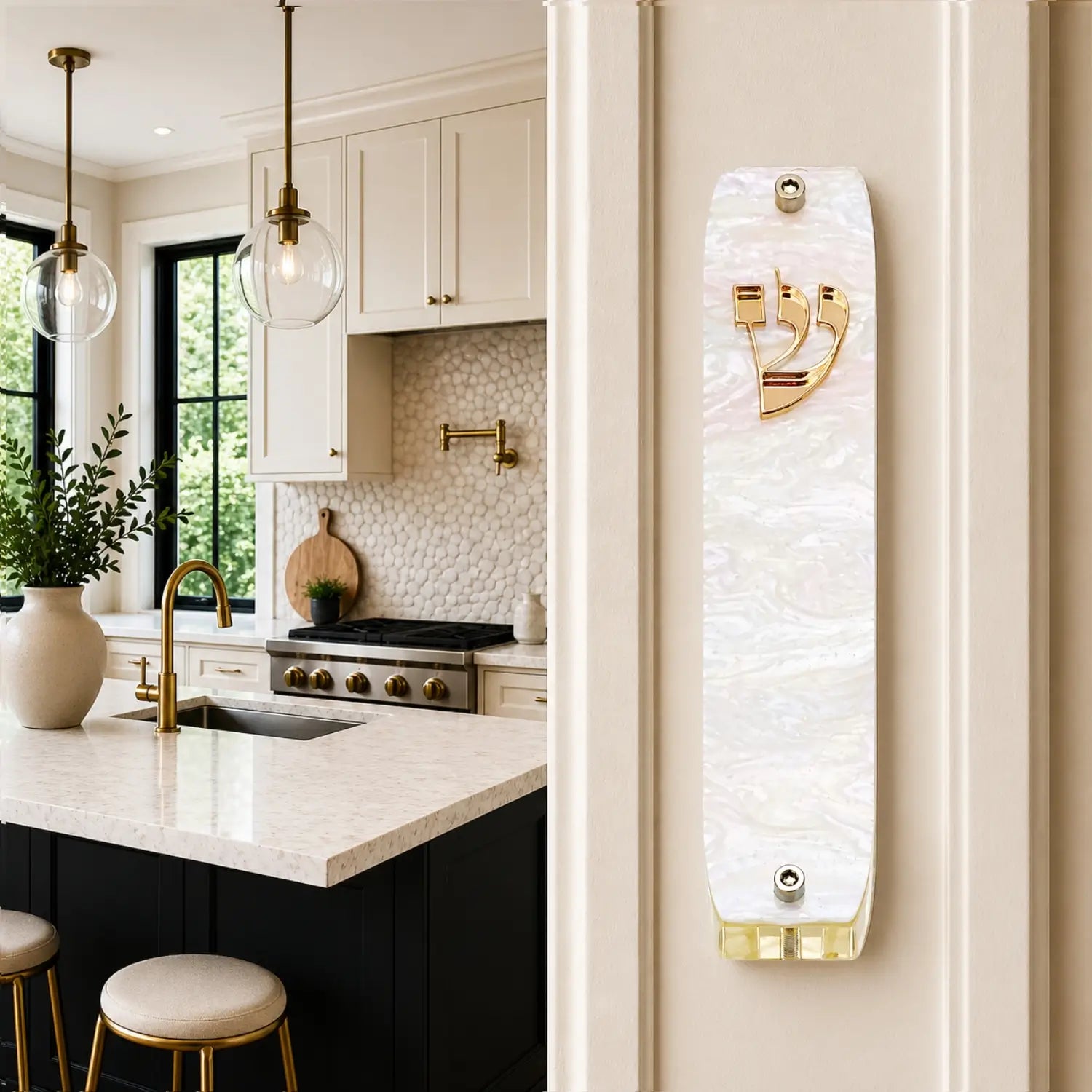 Genesis Classic Mezuzah for Door – Handmade Premium Clear Acrylic Case – Model LSN-10081