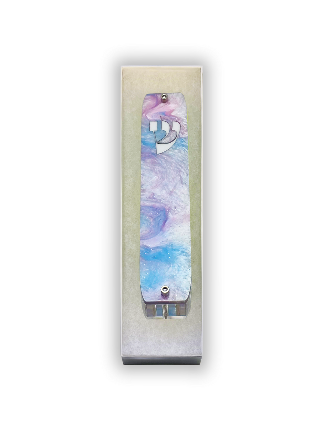 Genesis Classic Mezuzah for Door – Handmade Premium Clear Acrylic Case – Model LSN-10082