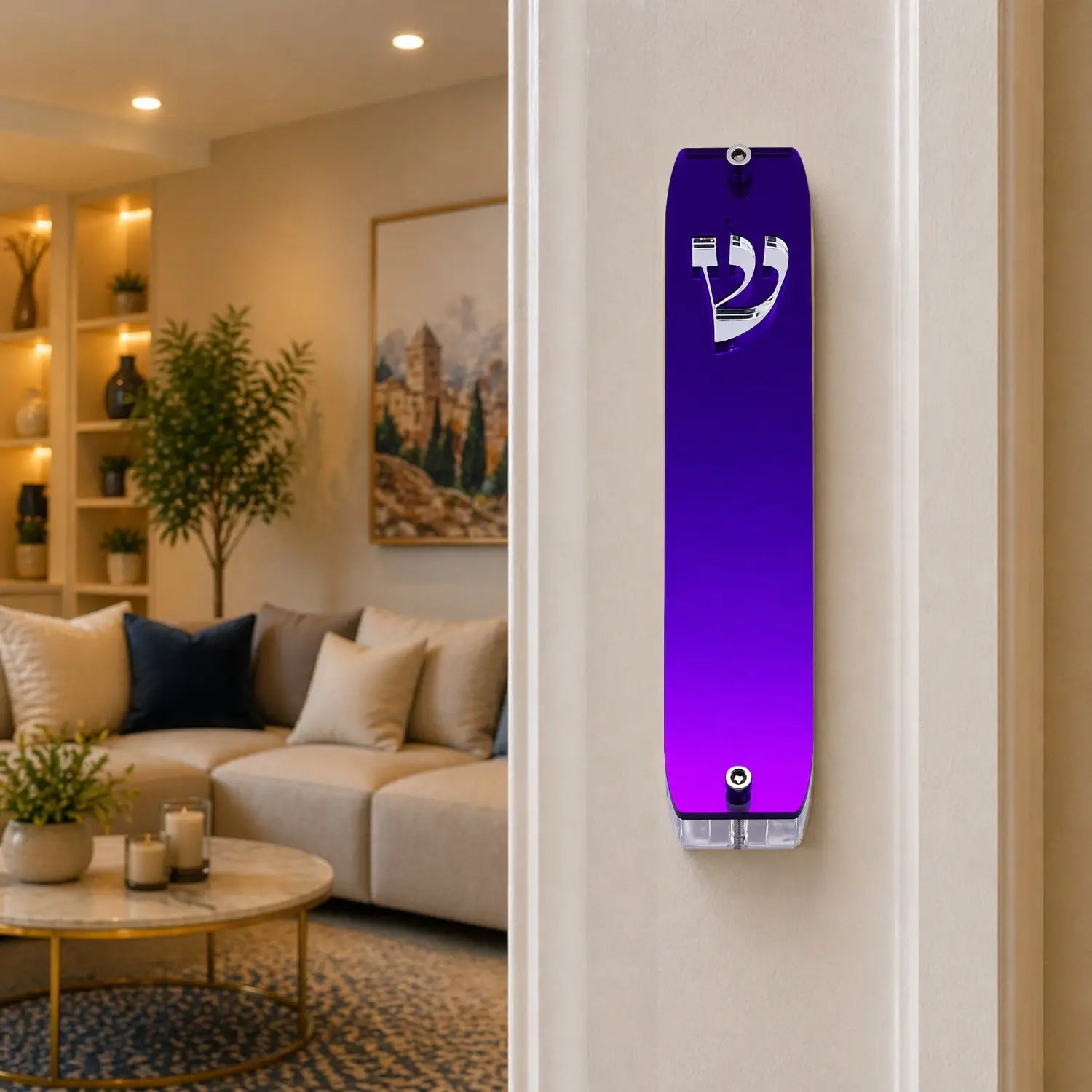 Genesis Classic Mezuzah for Door – Handmade Premium Clear Acrylic Case – Model LSN-10083