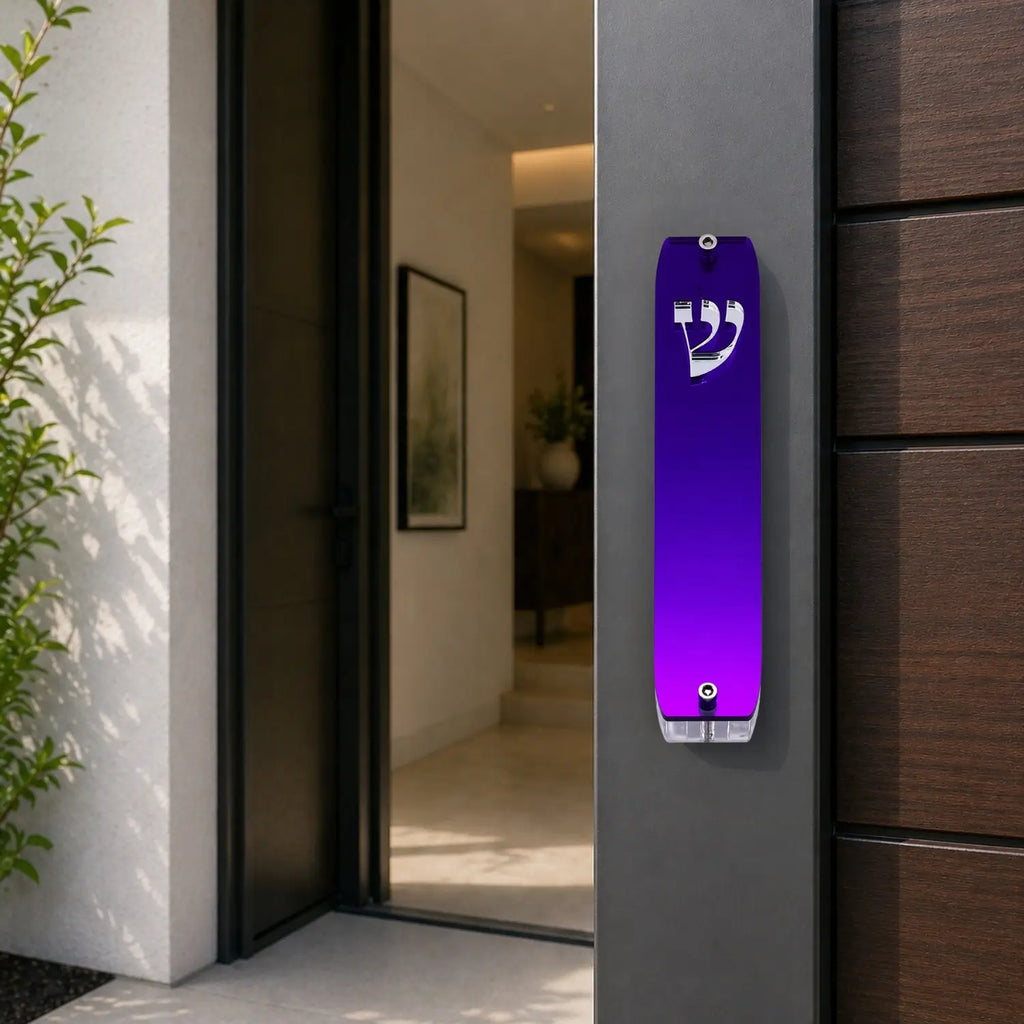 Genesis Classic Mezuzah for Door – Handmade Premium Clear Acrylic Case – Model LSN-10083