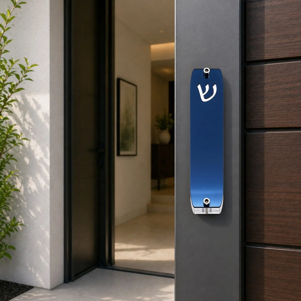 Genesis Small Mezuzah for Door – Handmade Premium Clear Acrylic Case – Model LSN-20002