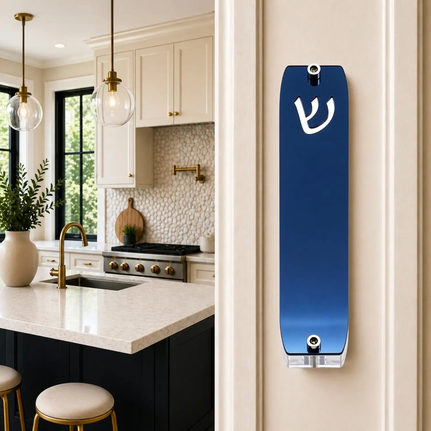 Genesis Small Mezuzah for Door – Handmade Premium Clear Acrylic Case – Model LSN-20002