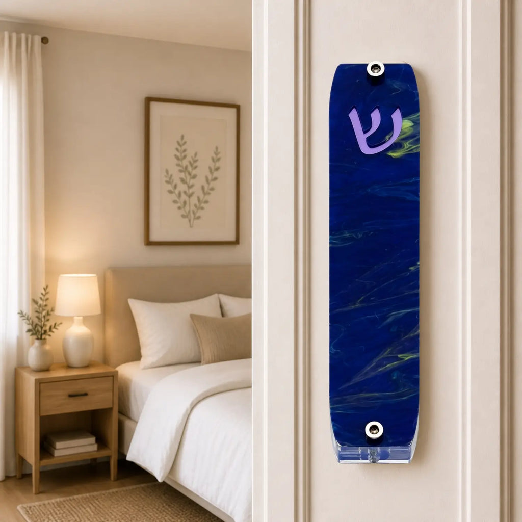 Genesis Small Mezuzah for Door – Handmade Premium Clear Acrylic Case – Model LSN-20003