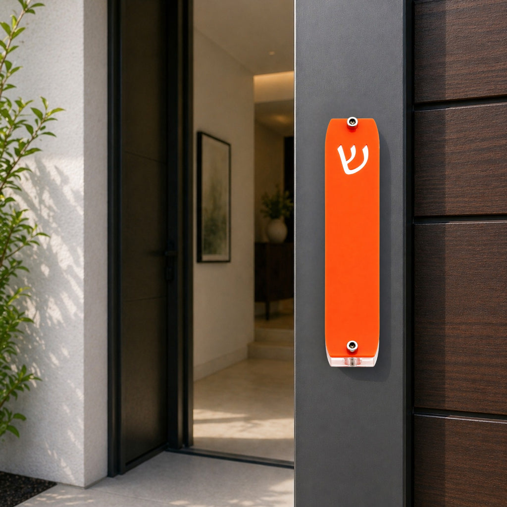 Genesis Small Mezuzah for Door – Handmade Premium Clear Acrylic Case – Model LSN-20004