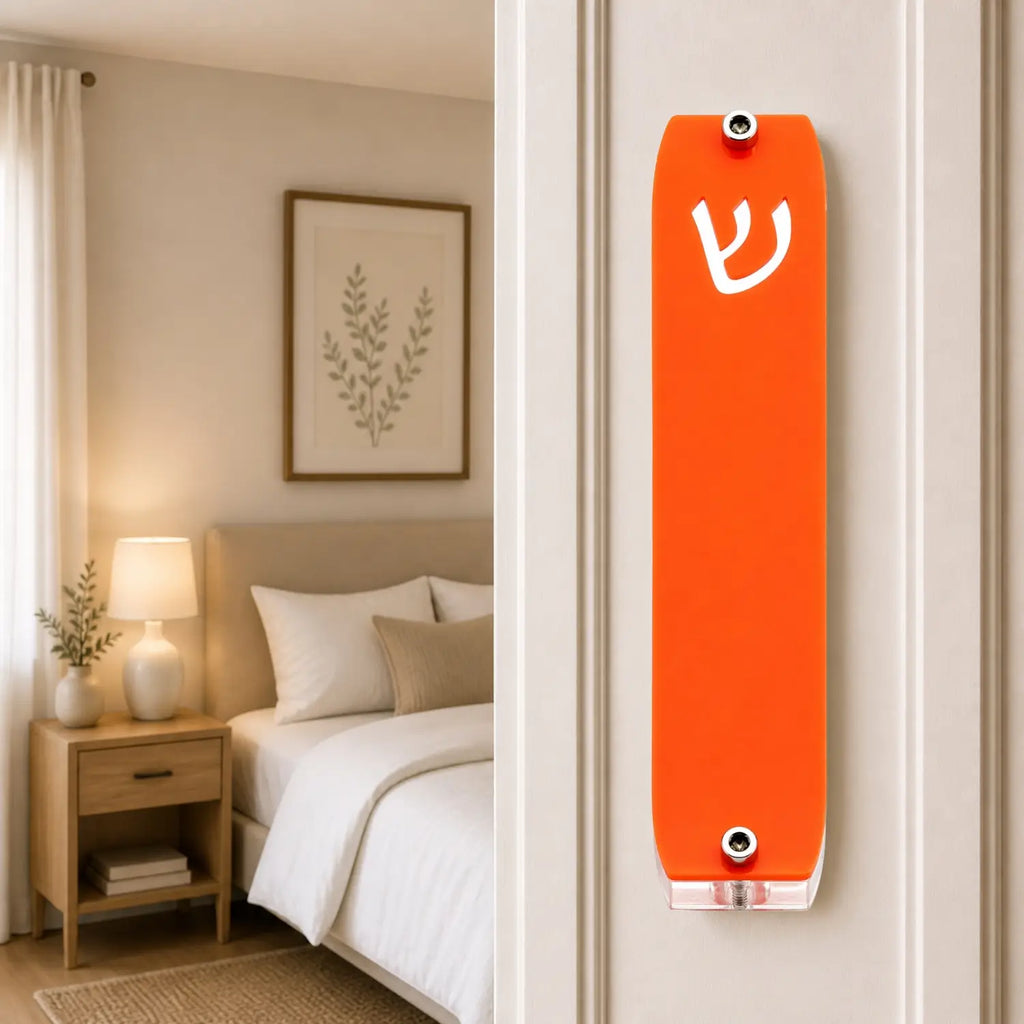 Genesis Small Mezuzah for Door – Handmade Premium Clear Acrylic Case – Model LSN-20004