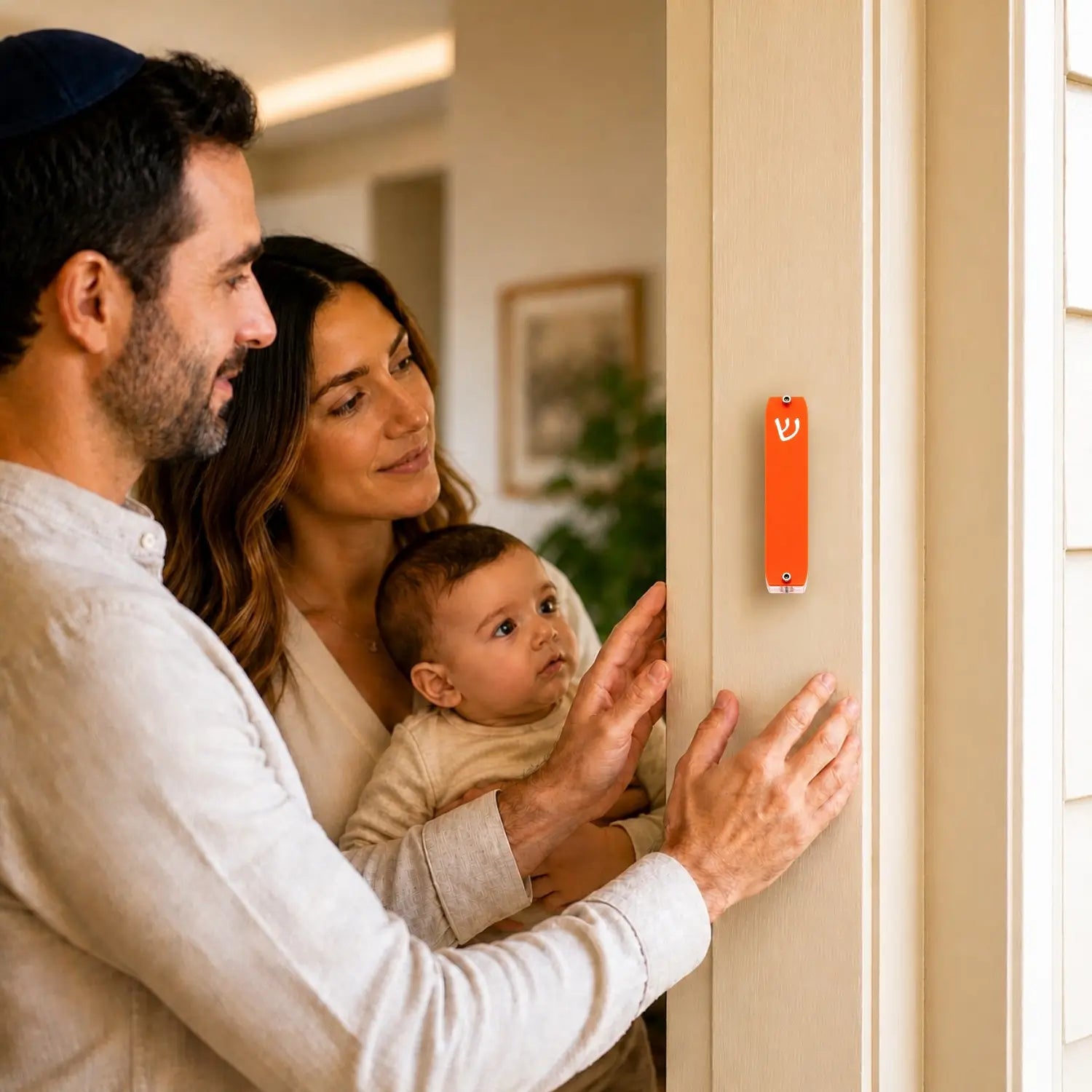 Genesis Small Mezuzah for Door – Handmade Premium Clear Acrylic Case – Model LSN-20004