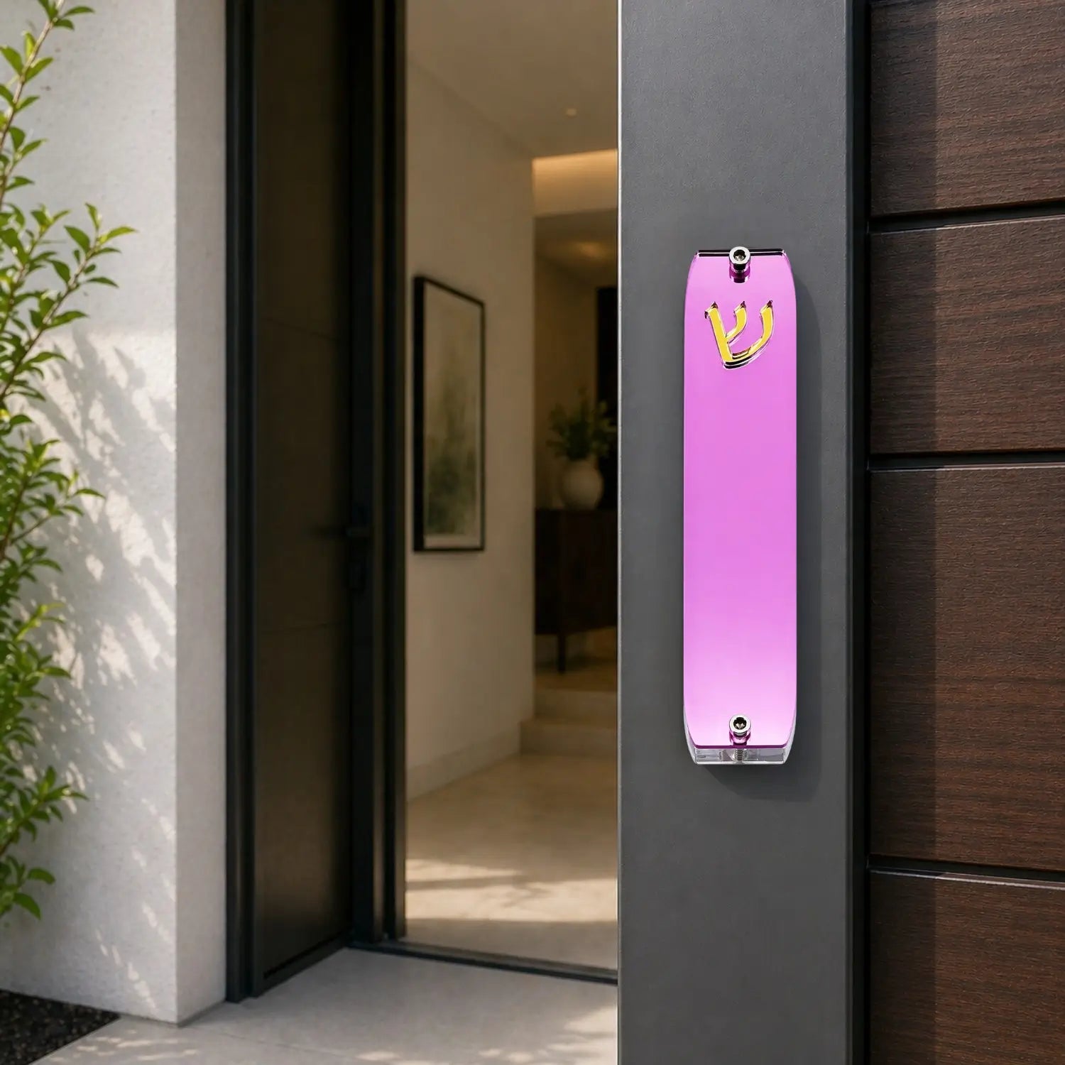 Genesis Small Mezuzah for Door – Handmade Premium Clear Acrylic Case – Model LSN-20006