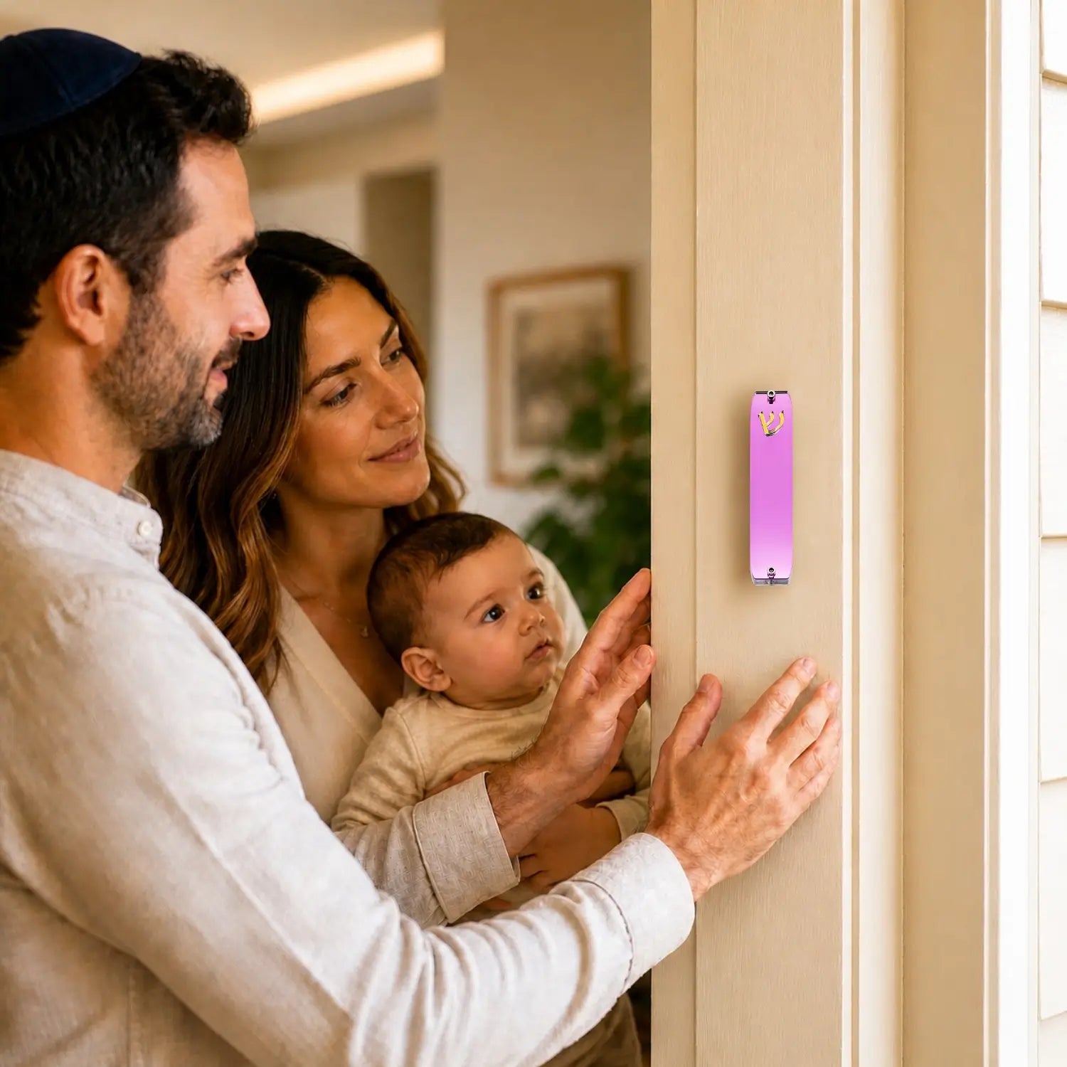 Genesis Small Mezuzah for Door – Handmade Premium Clear Acrylic Case – Model LSN-20006