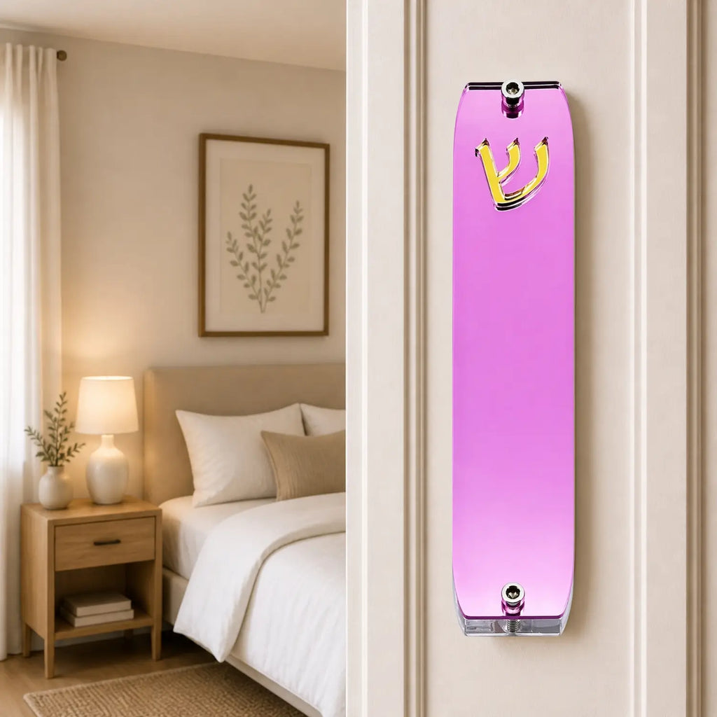 Genesis Small Mezuzah for Door – Handmade Premium Clear Acrylic Case – Model LSN-20006