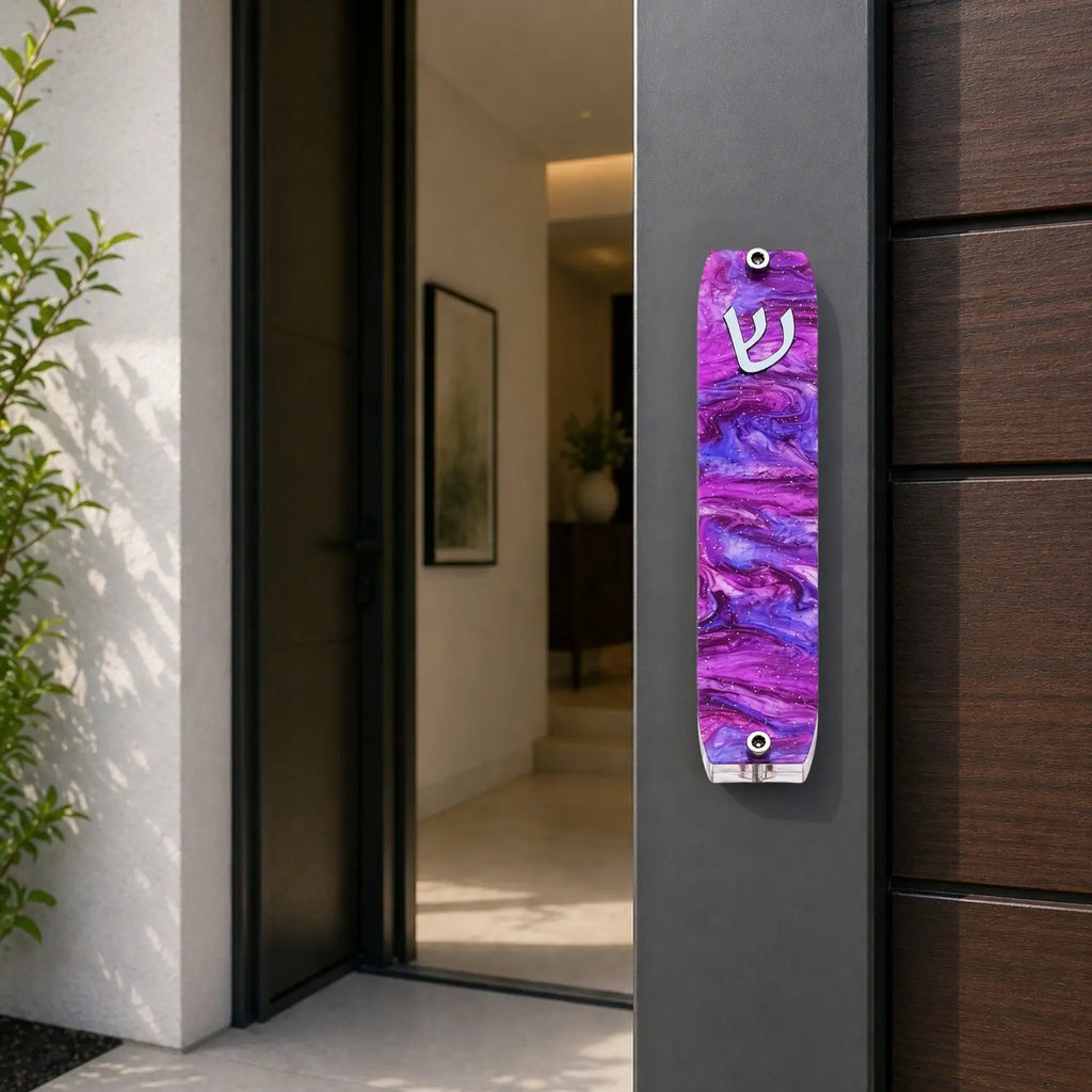 Genesis Small Mezuzah for Door – Handmade Premium Clear Acrylic Case – Model LSN-20009