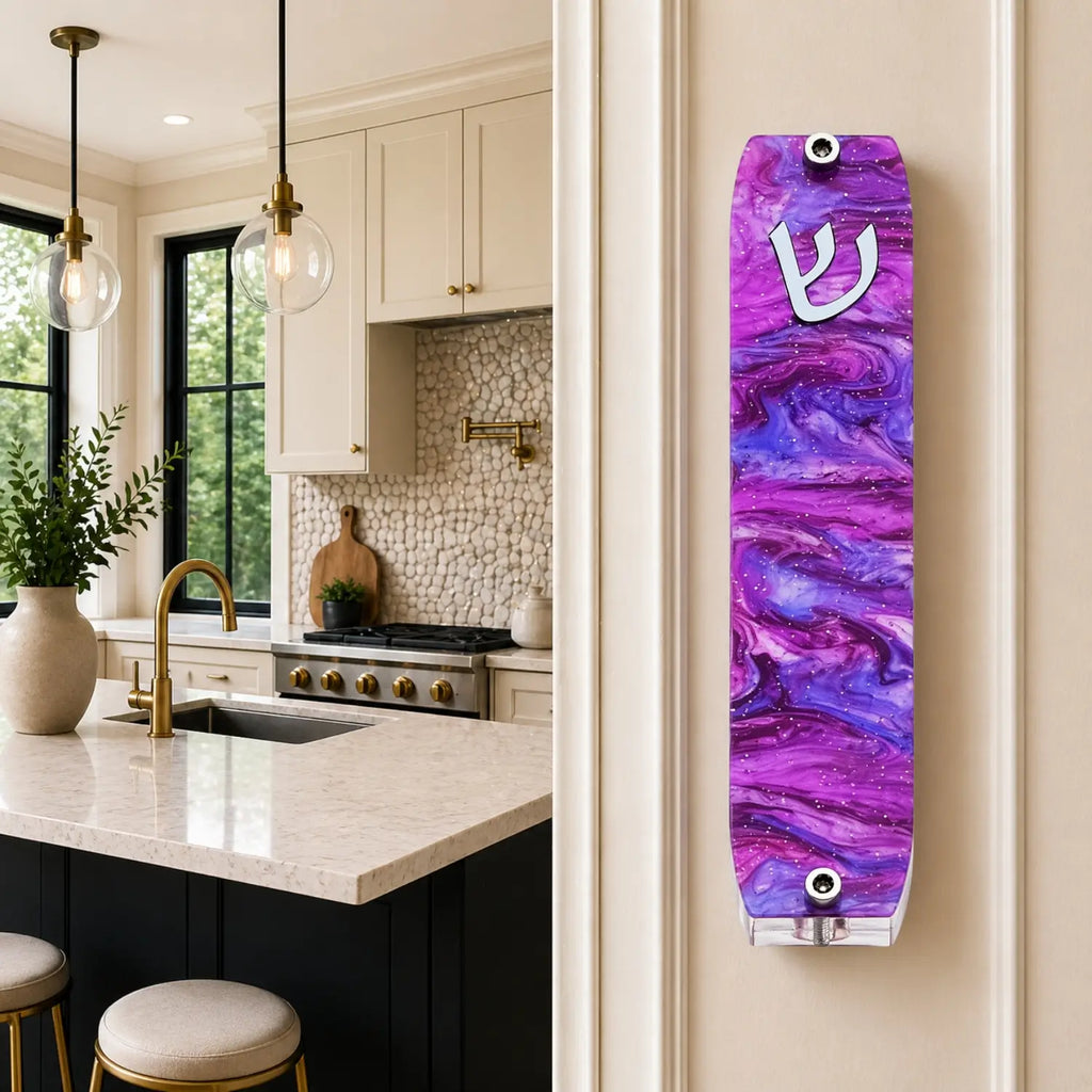 Genesis Small Mezuzah for Door – Handmade Premium Clear Acrylic Case – Model LSN-20009