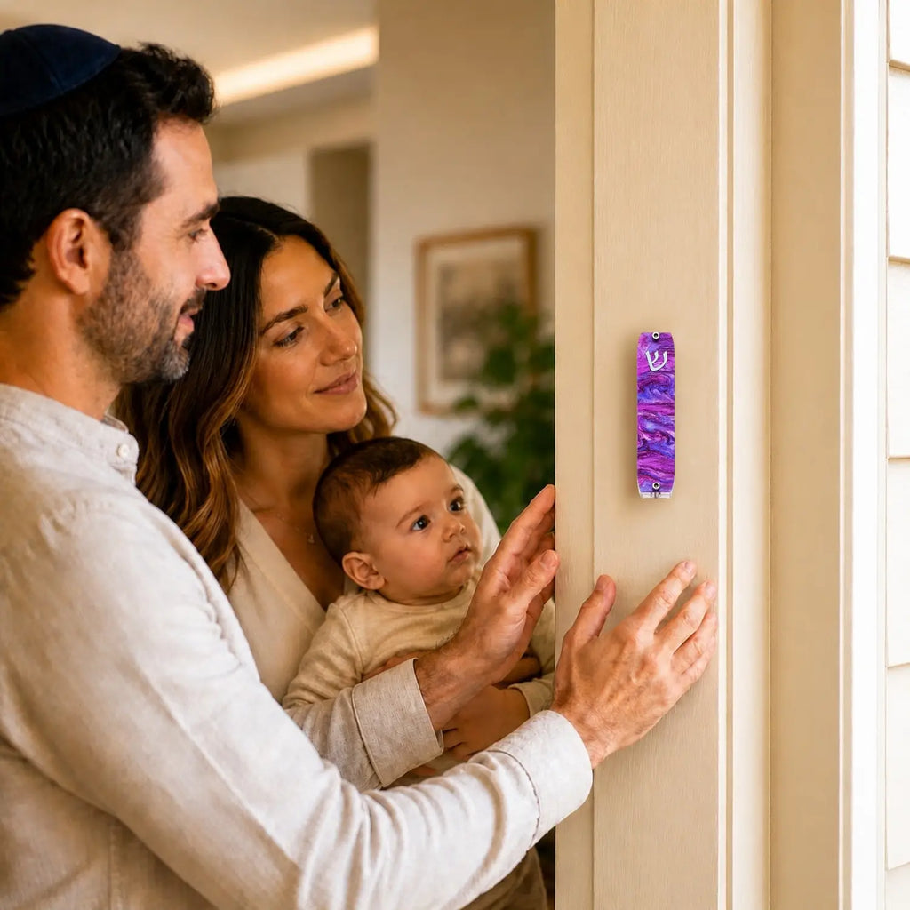Genesis Small Mezuzah for Door – Handmade Premium Clear Acrylic Case – Model LSN-20009