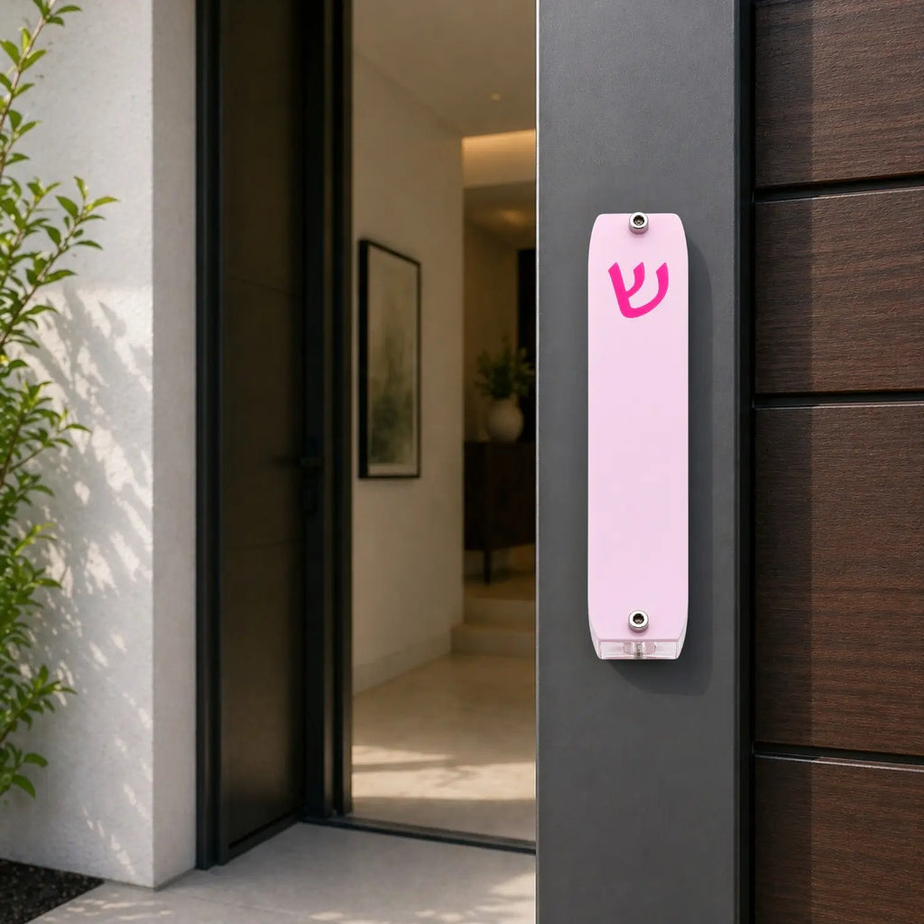 Genesis Small Mezuzah for Door – Handmade Premium Clear Acrylic Case – Model LSN-20016