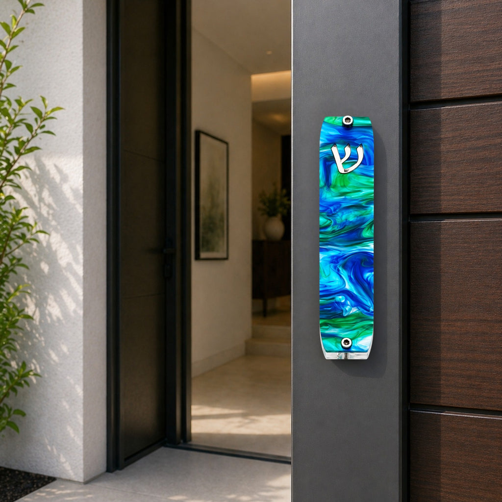 Genesis Small Mezuzah for Door – Handmade Premium Clear Acrylic Case – Model LSN-20019