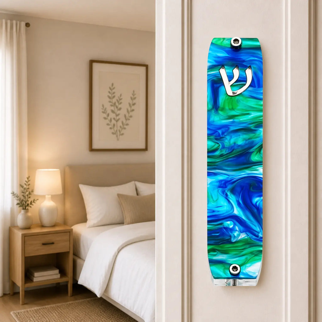 Genesis Small Mezuzah for Door – Handmade Premium Clear Acrylic Case – Model LSN-20019