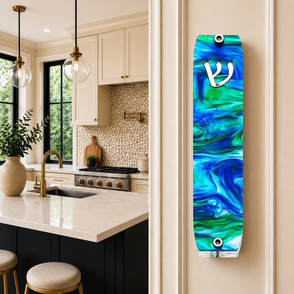 Genesis Small Mezuzah for Door – Handmade Premium Clear Acrylic Case – Model LSN-20019