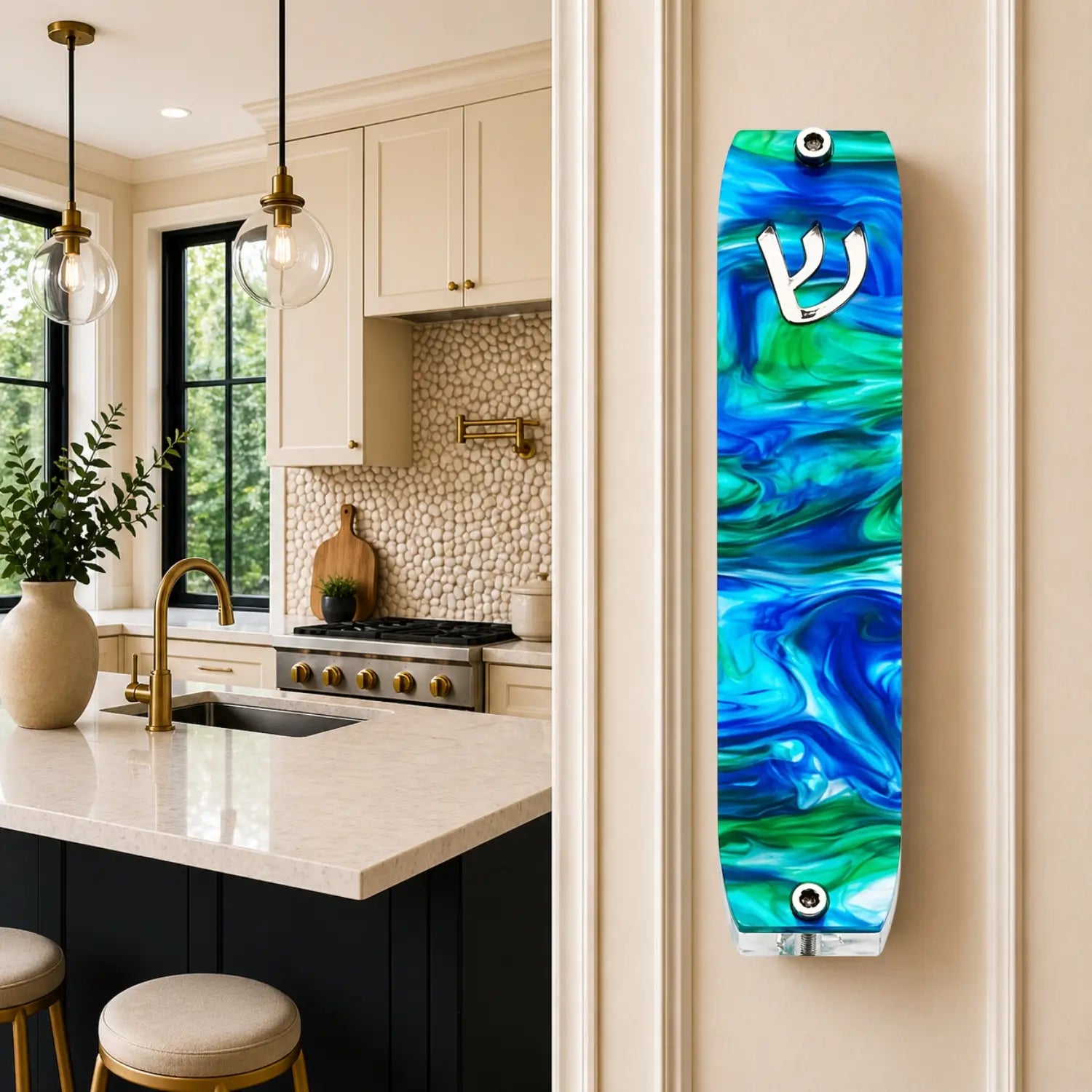 Genesis Small Mezuzah for Door – Handmade Premium Clear Acrylic Case – Model LSN-20019