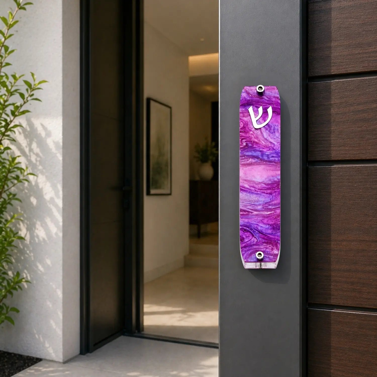 Genesis Small Mezuzah for Door – Handmade Premium Clear Acrylic Case – Model LSN-20023