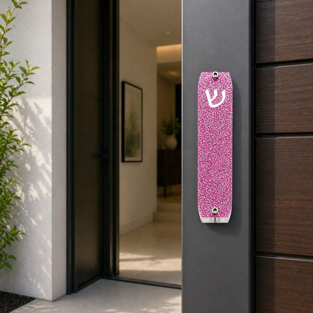 Genesis Small Mezuzah for Door – Handmade Premium Clear Acrylic Case – Model LSN-20027