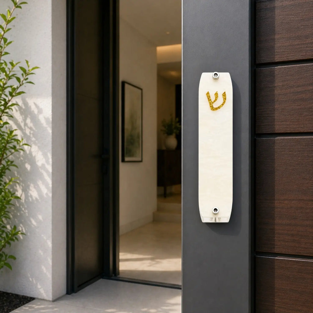 Genesis Small Mezuzah for Door – Handmade Premium Clear Acrylic Case – Model LSN-20029