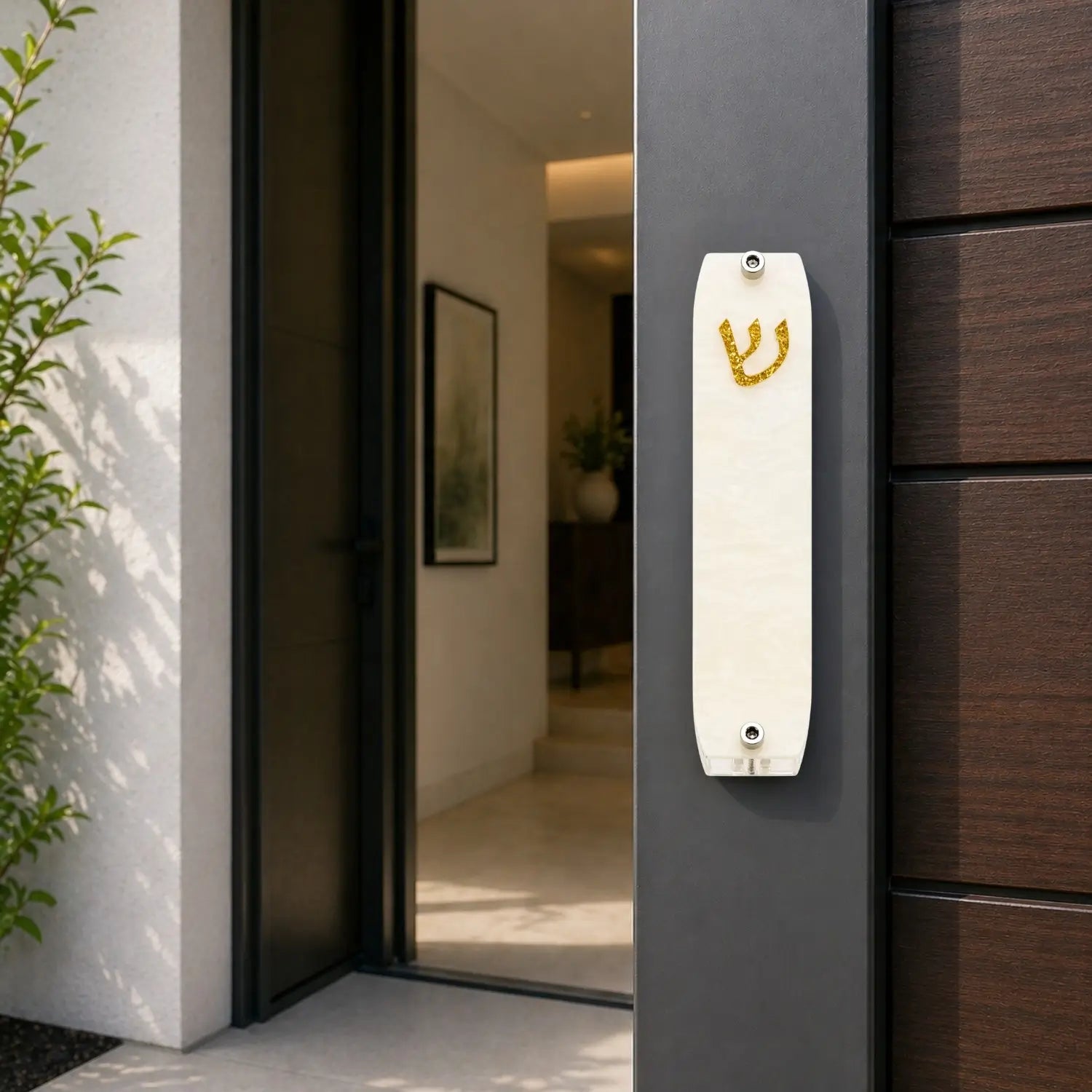 Genesis Small Mezuzah for Door – Handmade Premium Clear Acrylic Case – Model LSN-20029
