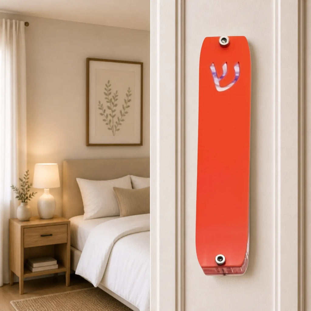 Genesis Small Mezuzah for Door – Handmade Premium Clear Acrylic Case – Model LSN-20032