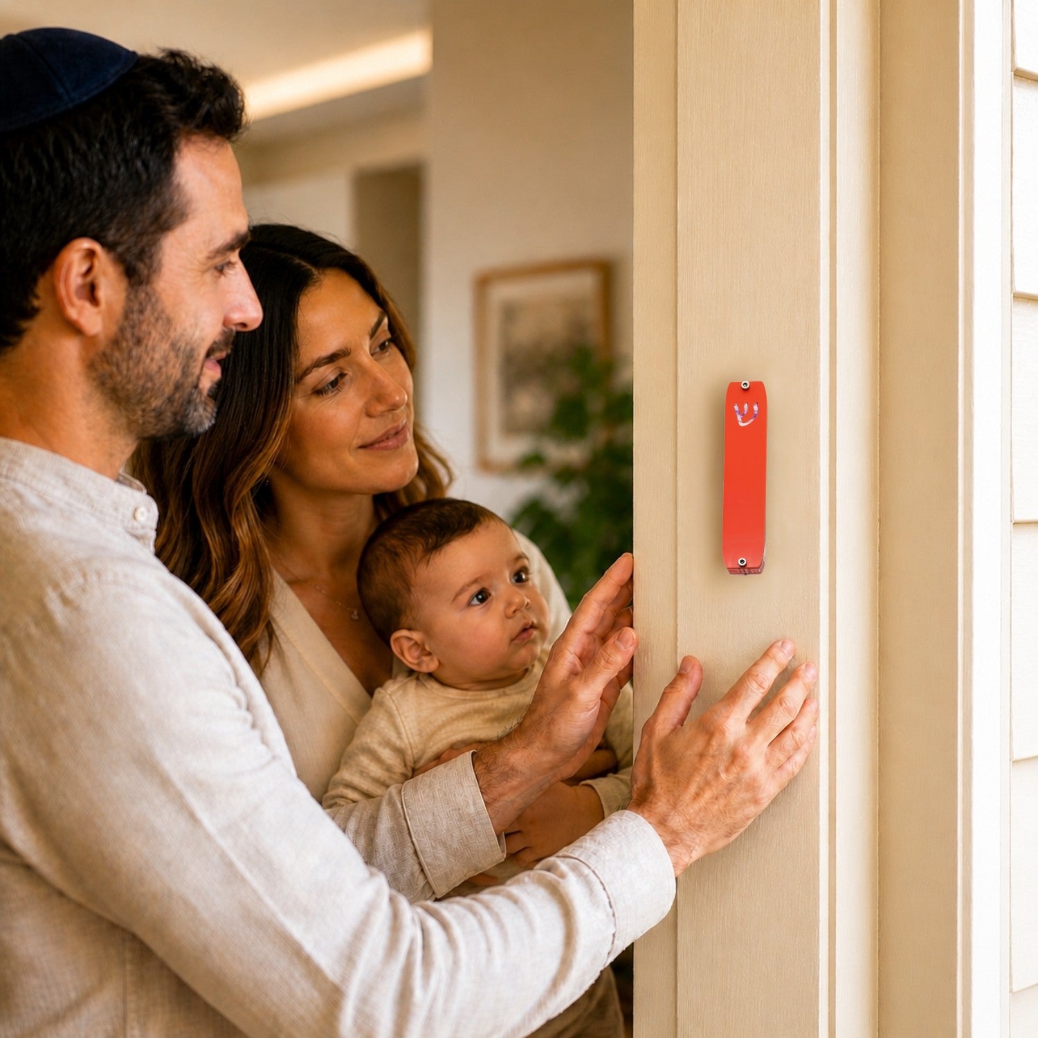 Genesis Small Mezuzah for Door – Handmade Premium Clear Acrylic Case – Model LSN-20032
