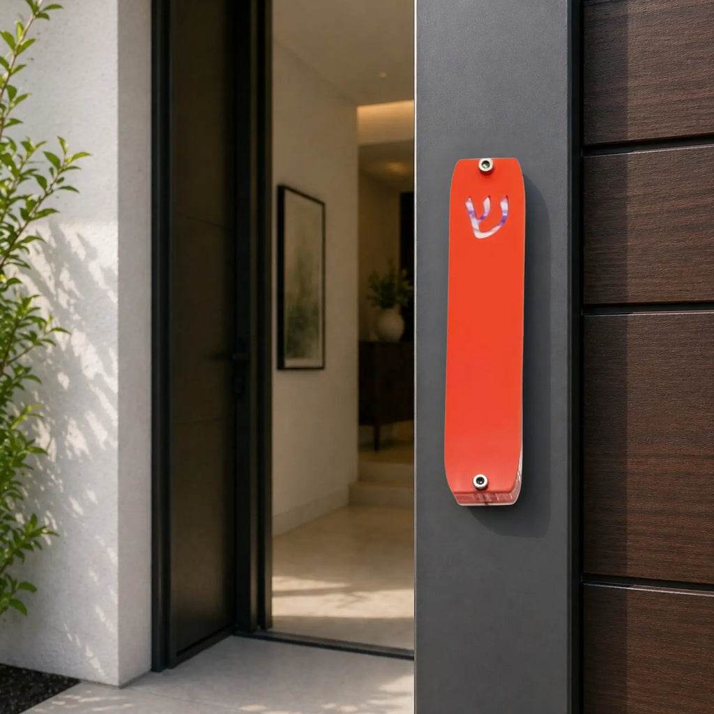 Genesis Small Mezuzah for Door – Handmade Premium Clear Acrylic Case – Model LSN-20032