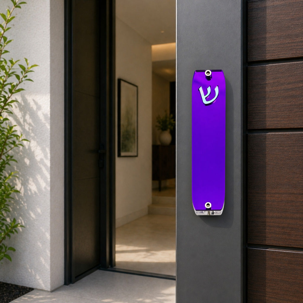 Genesis Small Mezuzah for Door – Handmade Premium Clear Acrylic Case – Model LSN-20033