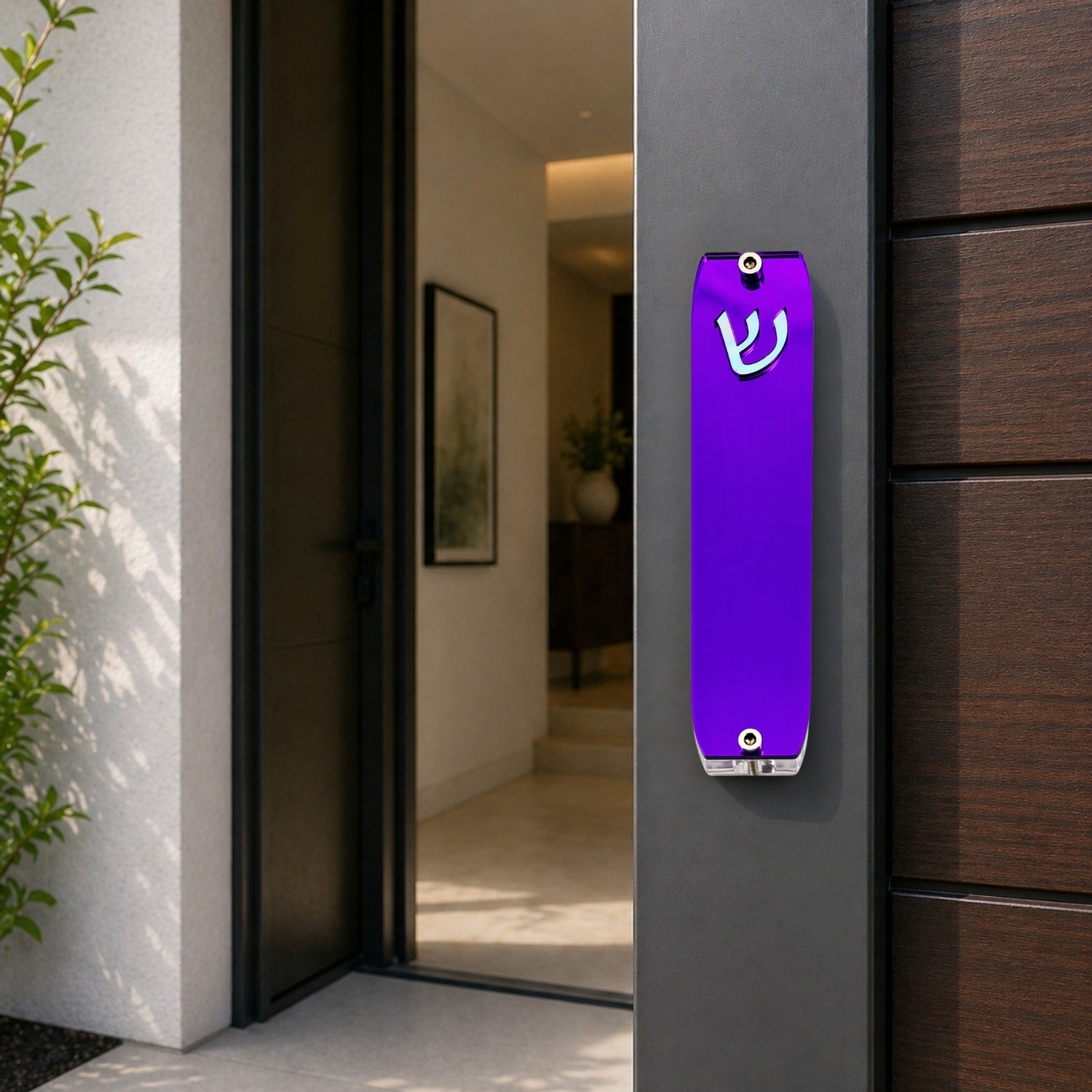 Genesis Small Mezuzah for Door – Handmade Premium Clear Acrylic Case – Model LSN-20033