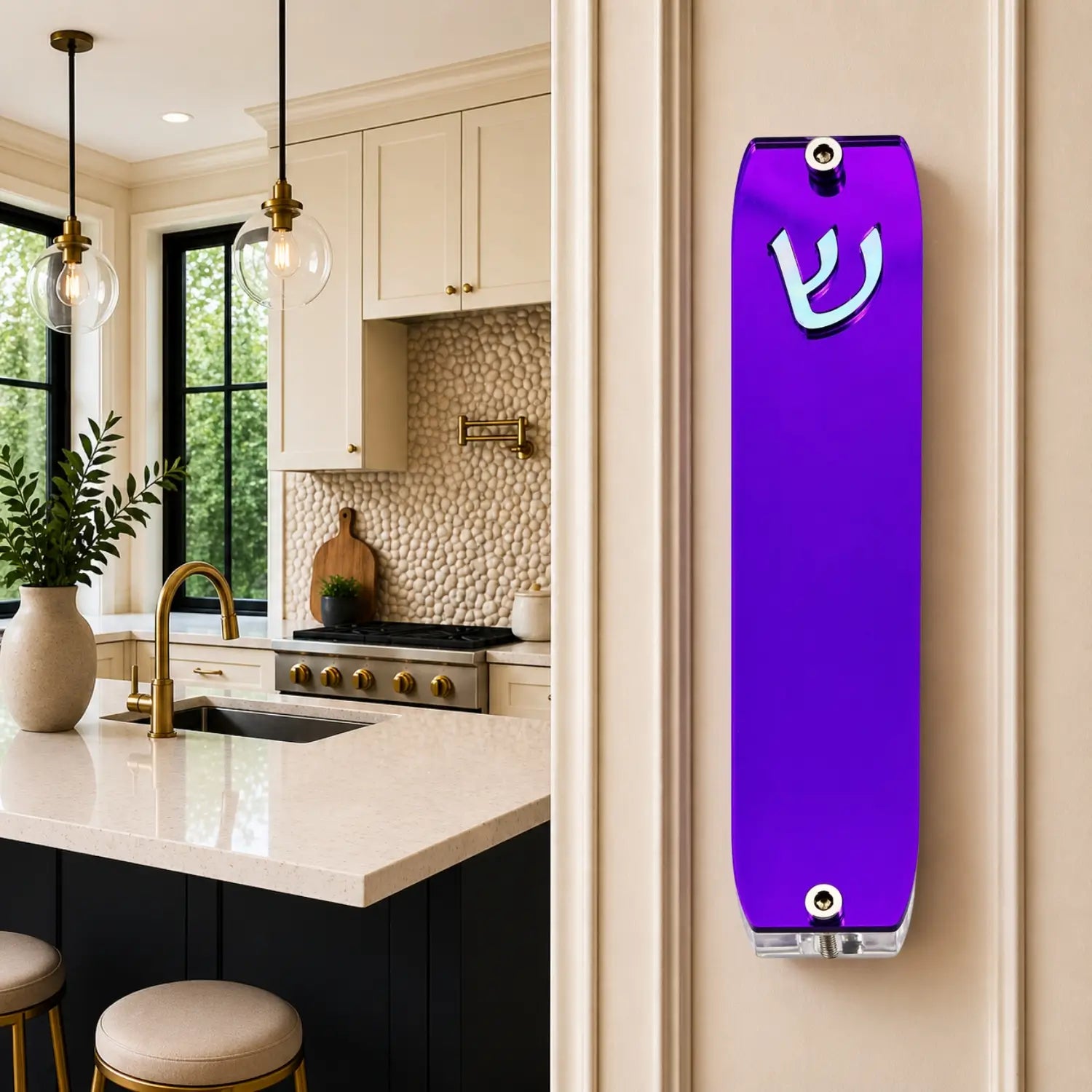Genesis Small Mezuzah for Door – Handmade Premium Clear Acrylic Case – Model LSN-20033
