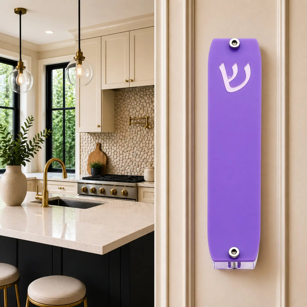 Genesis Small Mezuzah for Door – Handmade Premium Clear Acrylic Case – Model LSN-20034