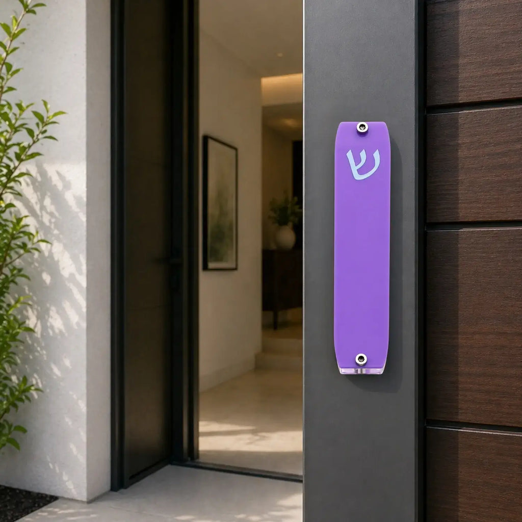 Genesis Small Mezuzah for Door – Handmade Premium Clear Acrylic Case – Model LSN-20035