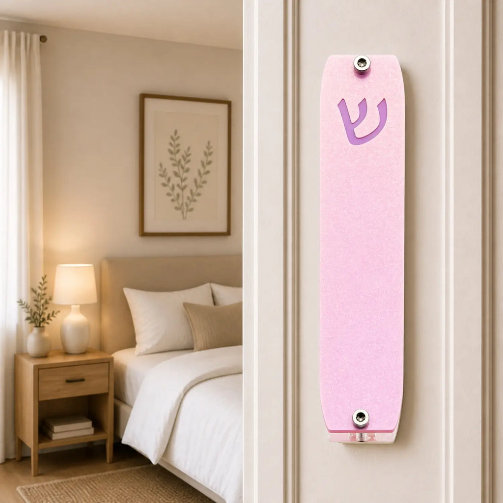 Genesis Small Mezuzah for Door – Handmade Premium Clear Acrylic Case – Model LSN-20037