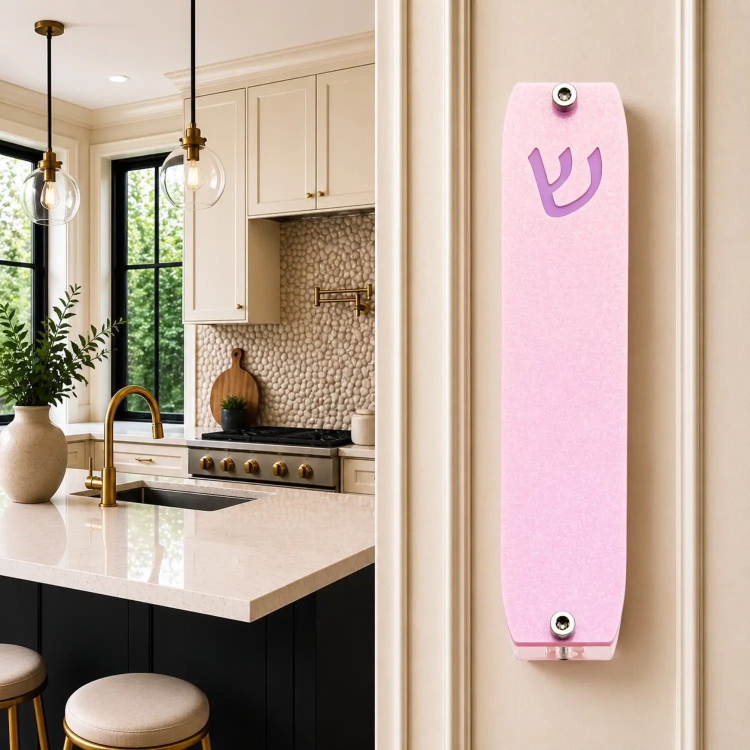 Genesis Small Mezuzah for Door – Handmade Premium Clear Acrylic Case – Model LSN-20037